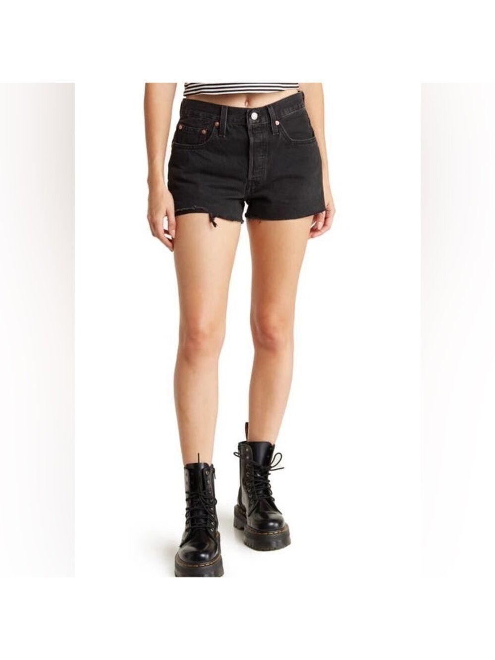 Levi’s 501 Original Black Denim Cut-off Short Sz 31